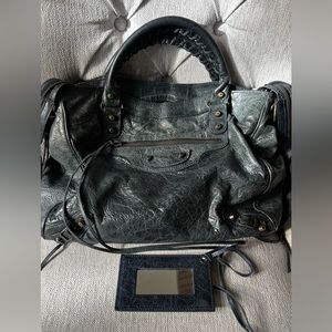 Authentic Balenciaga Motorcycle City in Anthracite Gray - pre-owned condition